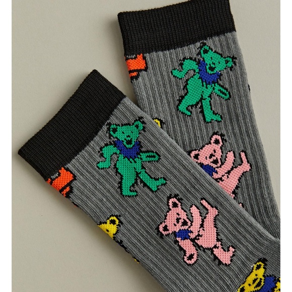 Grateful Dead Dancing Bears Crew Socks - Picture 2 of 3